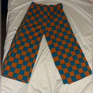 PANTS ONLY Lex Ribbed Checkerboard Pants in Amalfi Sunset